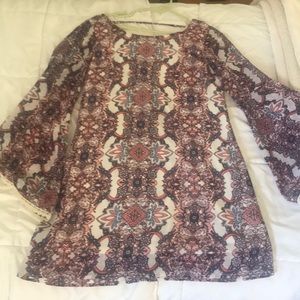 60s Inspired Tribal Print Shift Dress